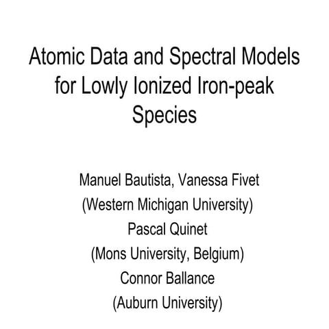 Atomic data and spectral models for lowly ionized iron-peak species