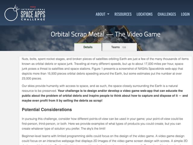 Our NASA Space Apps Challenge 2019 entry