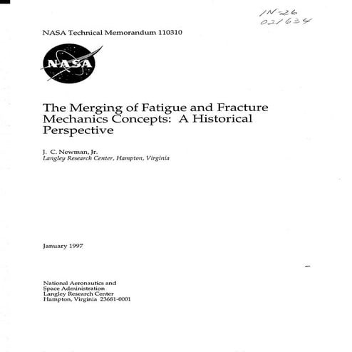 Nasa the merging of fatigue and fracture mechanics concepts | PDF