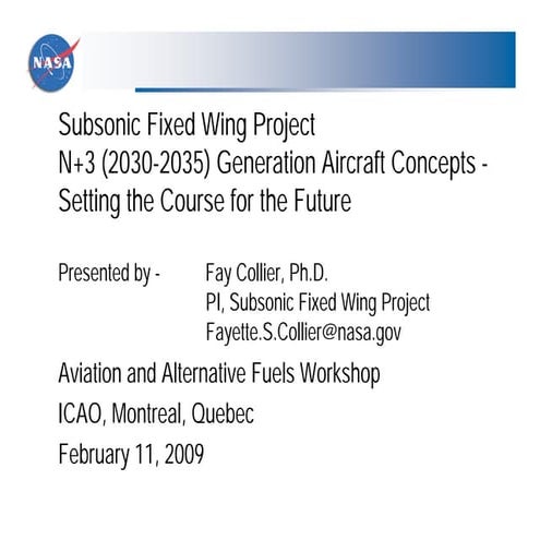 NASA aviation & alternative fuels workshop