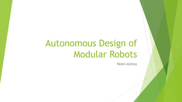 NASA Datanauts Water Cooler Chat: Autonomous Design of Modular Robots