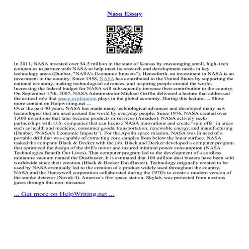 Nasa Essay