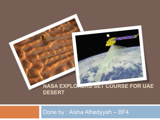 Nasa explorers set course for uae d...