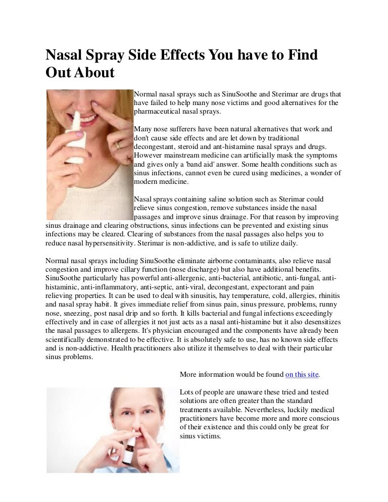 Nasal spray side effects you have to find out about