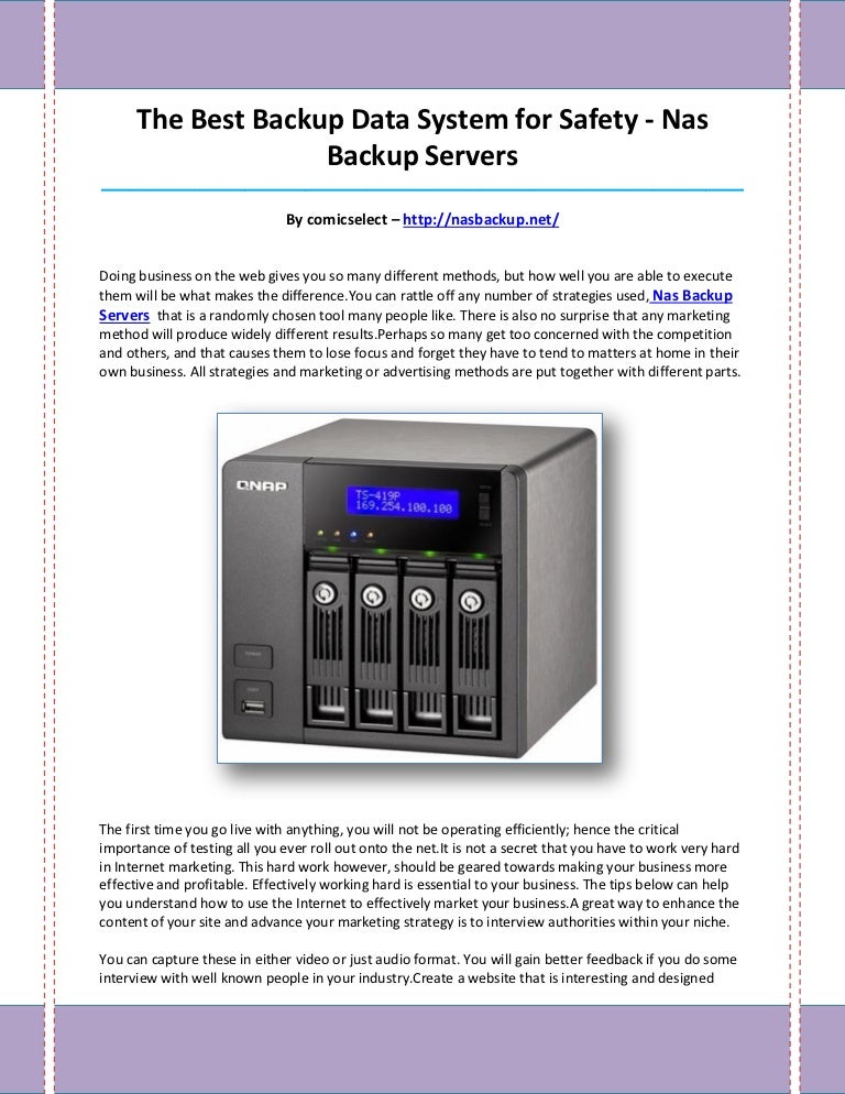 Nas backup servers