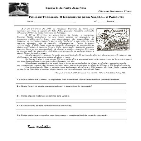 Nascimento de um vulcão