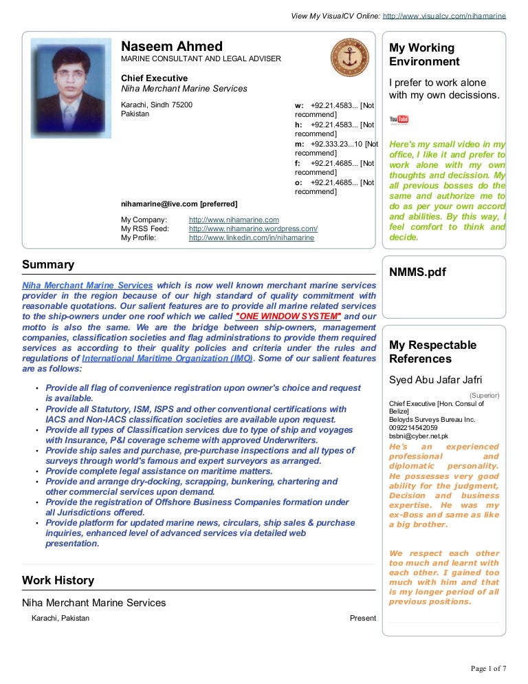 my visual cv