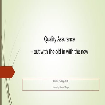 The Quality Assurance Journey