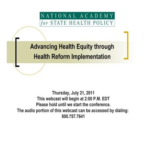 Advancing Health Equity through State Implementation of Health Reform