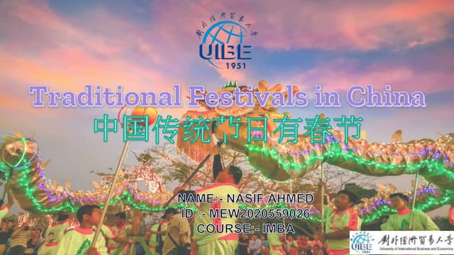 Traditional Chinese Festivals Ppt Traditional Chinese Festivals Ppt