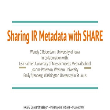Sharing IR metadata with SHARE
