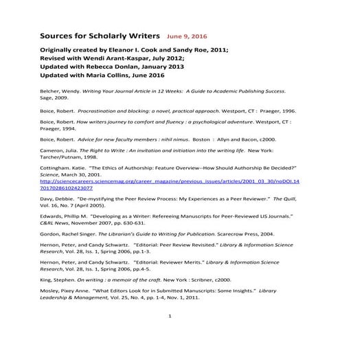 Nasig academic writing and pub bibliography 2016