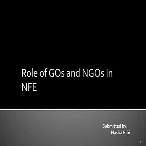 role of go`s and ngo`s in non formal education