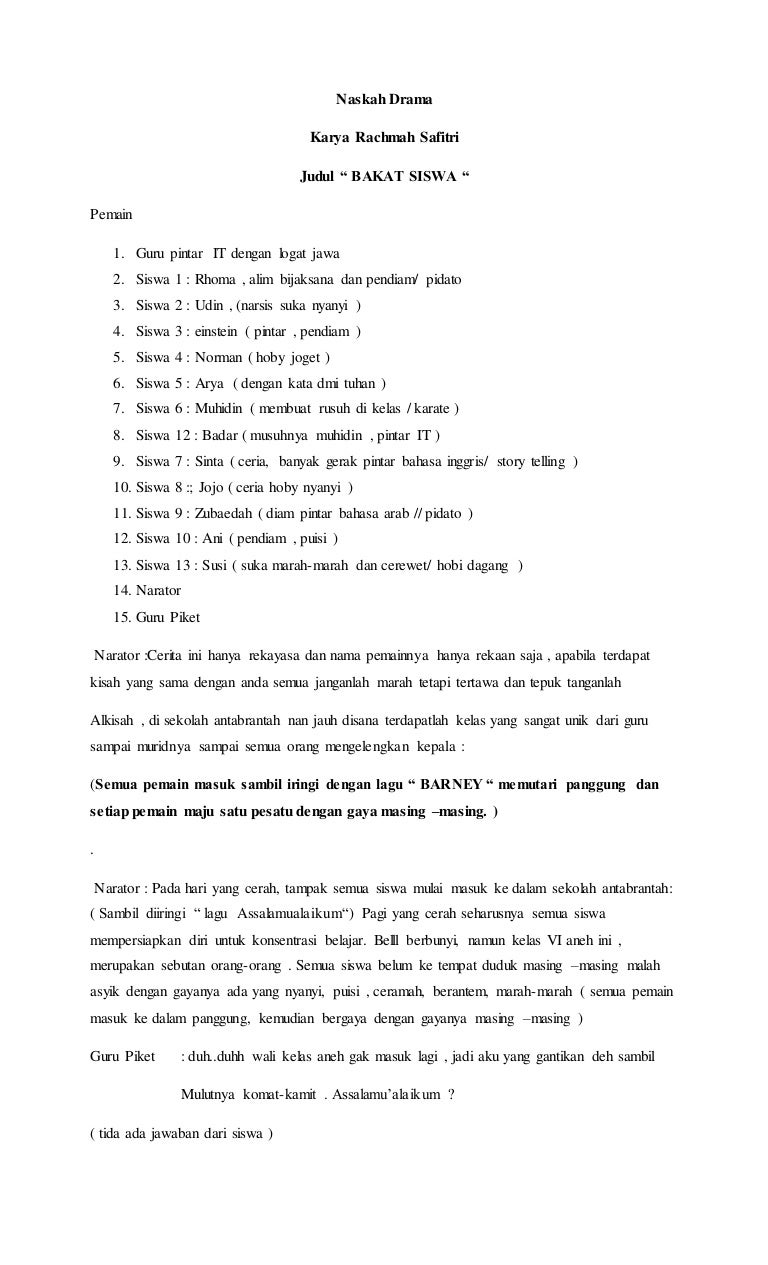 Naskah Drama Bakat Siswa