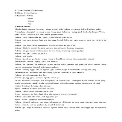 Naskah drama 4 orang pemborosan