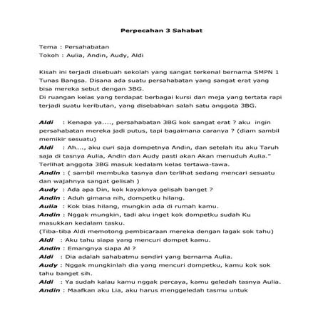Naskah drama 5 orang tema persahabatan