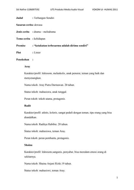 Contoh rancangan script film