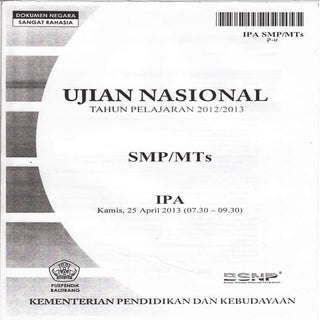 Naskah Soal Ujian Nasional IPA SMP ...