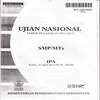 NASKAH SOAL UJIAN NASIONAL IPA SMP ...