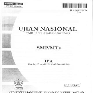 NASKAH SOAL UJIAN NASIONAL IPA SMP ...