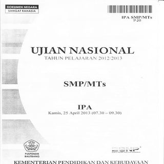 NASKAH SOAL UJIAN NASIONAL IPA SMP ...