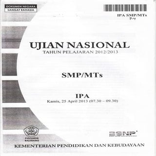 Naskah ujian nasional ipa smp Tahun...