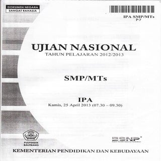 Naskah Ujian Nasional IPA SMP Tahun...
