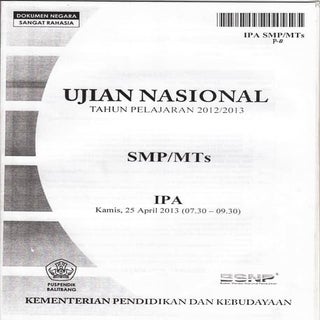 Naskah Ujian Nasional IPA SMP Tahun...