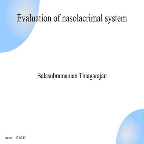 nasolacrimal system examination