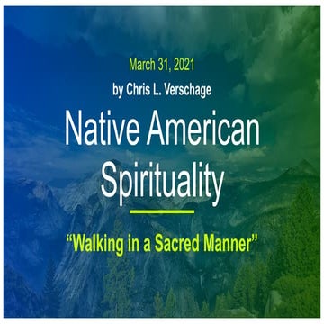 Native American Spirituality (Chris Verschage)