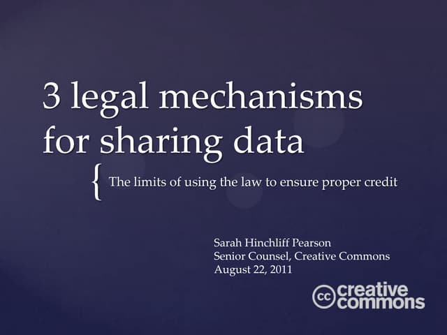 3 Legal Mechanisms for Sharing Data