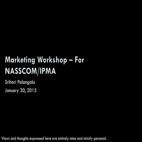 Marketing Workshop - NASSCOM and IPMA
