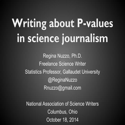 Writing about P-values in science journalism, for National Association of Sci...