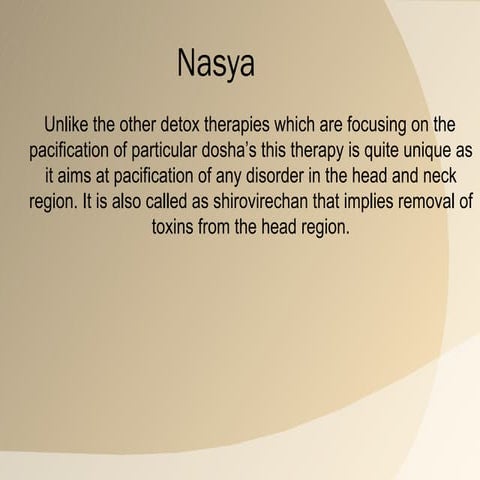 Ayurvedic Procedures - Nasya