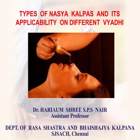 Nasya kalpas on Different Vyadhis