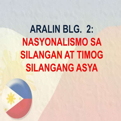 Nasyonalismo sa silangan at timog silangang asya