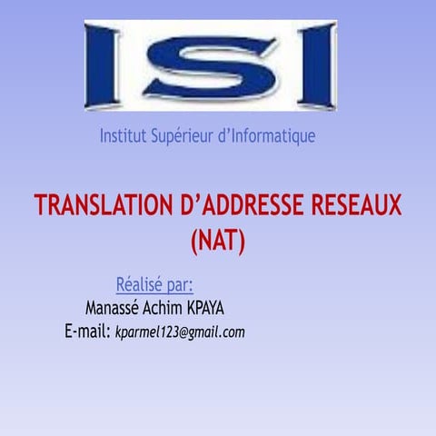 Translation d'adresse réseau (NAT)