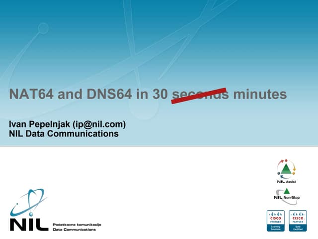NAT64 and DNS64 in 30 minutes