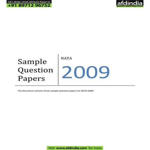 Nata 2009 sample question paper | PDF