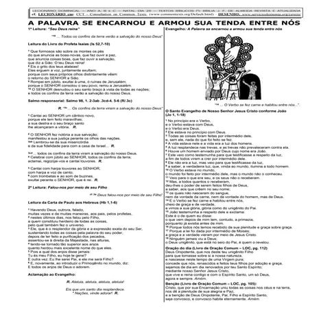 Leituras: Natal dia 25 - Anos A, B e C | PDF