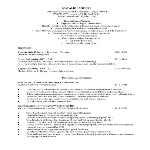 Natalie sanders resume