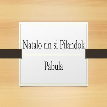 Natalo rin si pilandok