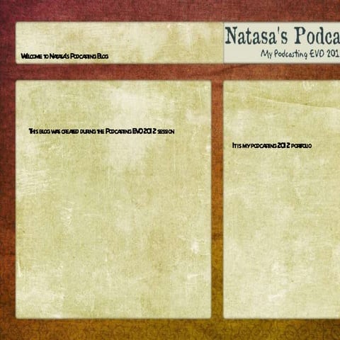Natasa's podcasting 2012 blog