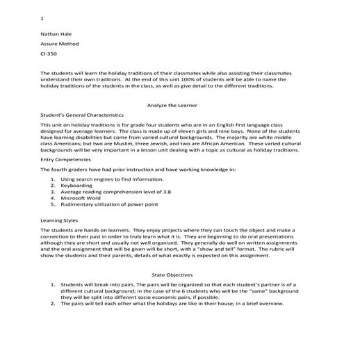 ASSURE method 1st attempt