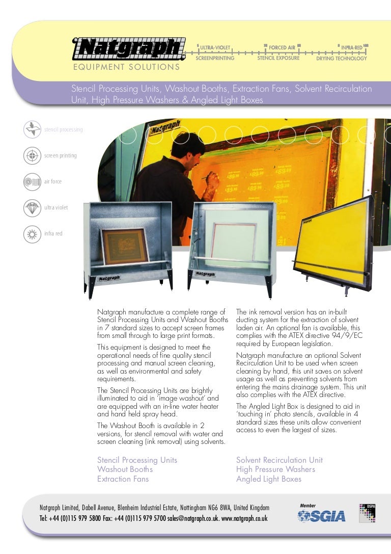 Natgraph Stencil Processing Units, Washout Booths Etc