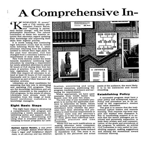 Comprehensive In-House CLE program