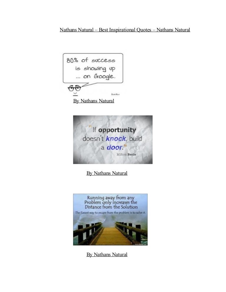 Nathans Natural - Best Inspirational Quotes - Nathans Natural
