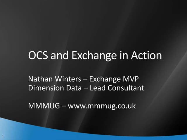Nathan Winters   What’s New And Cool In Ocs 2007 R2