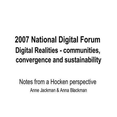 National Digital Forum 2008