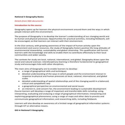 National 5 Geography Basics